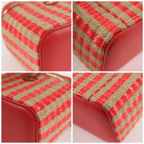 CHANEL Chain Shoulder Bag Straw Beige Gold CC Auth 120168AM - Picture 14 of 16